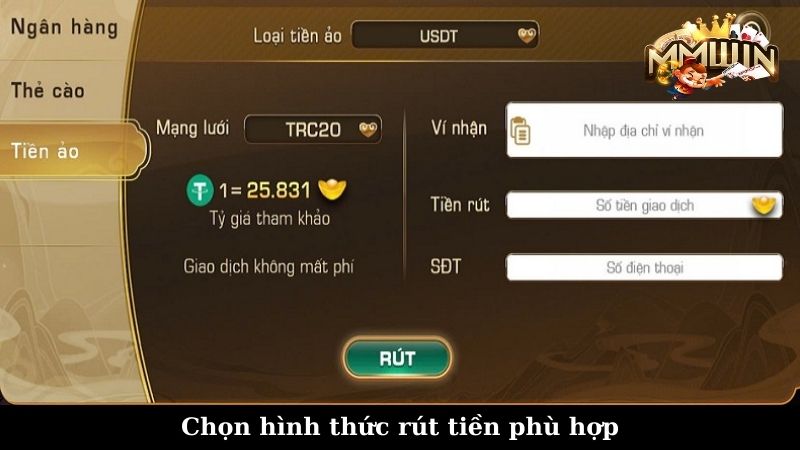 Chọn hình thức rút tiền phù hợp