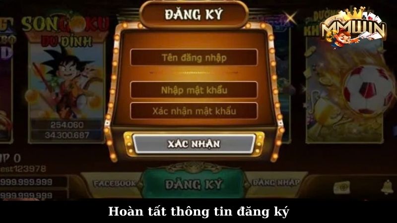 Hoàn tất thông tin đăng ký